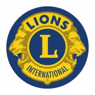 TOPPA RICAMATA BLU ROYAL LIONS CLUB INTERNATIONAL DIAM. 8 MM