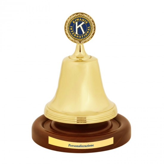 CAMPANA DA TAVOLO KIWANIS INTERNATIONAL CON TARGHETTA PERSONALIZZABILE