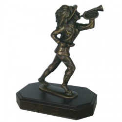 STATUA BERSAGLIERE CON TROMBA E.I. BRONZO 24cm