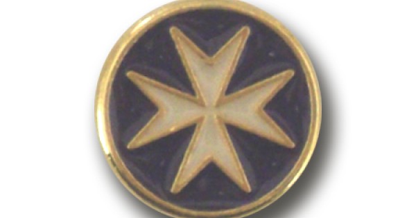 Spilla Croce Maltese In Cristallo Austriaco Multicolore, Metallo Dorato, Lunghezza 6,1 Cm, Vintage Style