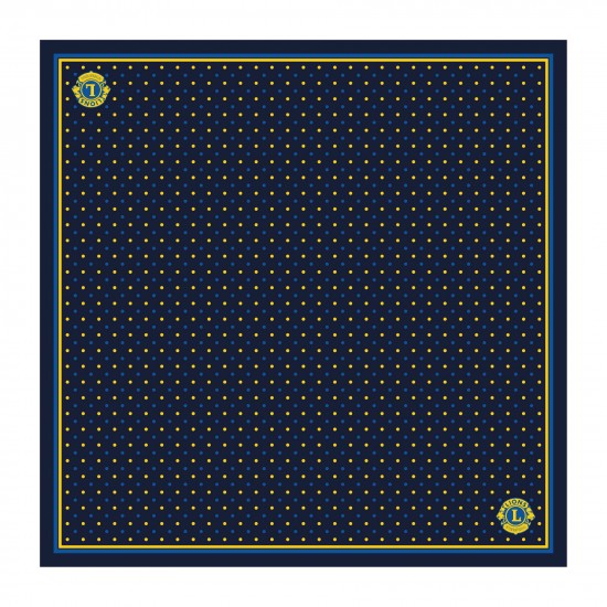 FOULARD CHIFFON POIS GIALLI E BLU LIONS INTERNATIONAL