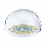 FERMACARTE IN CRISTALLO LIONS CLUB INTERNATIONAL diam. 8,5 cm