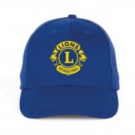 CAPPELLINO BLU ROYAL CON VISIERA E LOGO STAMPATO LIONS INTERNATIONAL