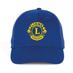 CAPPELLINO BLU ROYAL CON VISIERA E LOGO STAMPATO LIONS CLUB INTERNATIONAL