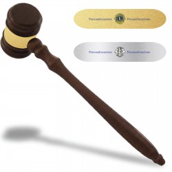 MARTELLO LIONS/LEO IN LEGNO CON TARGHETTA PERSONALIZZABILE
