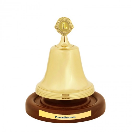 CAMPANA DA TAVOLO LIONS INTERNATIONAL CON TARGHETTA STAMPATA PERSONALIZZABILE 