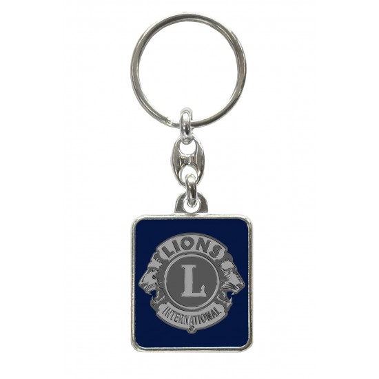PORTACHIAVI ARGENTO E BLU LIONS CLUB INTERNATIONAL