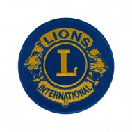 TOPPA RICAMATA BLU ROYAL LIONS CLUB INTERNATIONAL DIAM. 8 CM