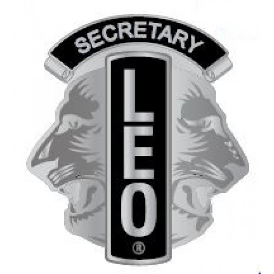 SPILLA LIONS CLUB LEO SECRETARY ARGENTO E NERO