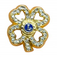 SPILLA QUADRIFOGLIO CON STRASS LIONS CLUB INTERNATIONAL 