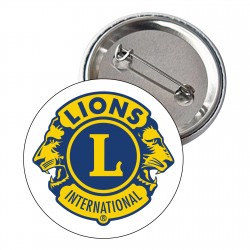 SPILLA IN METALLO FONDO BIANCO LIONS CLUB INTERNATIONAL 