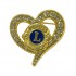 SPILLA CUORE CON STRASS E LOGO LIONS INTERNATIONAL