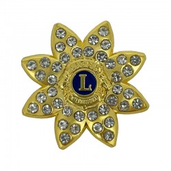 SPILLA FIORE CON STRASS LIONS INTERNATIONAL