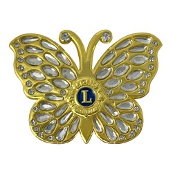 SPILLA FARFALLA CON STRASS LIONS INTERNATIONAL