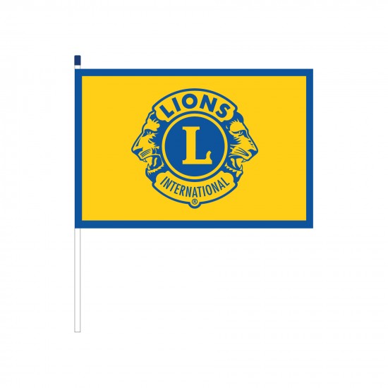 BANDIERINA GIALLA CON LOGO LIONS CLUB INTERNATIONAL E ASTINA