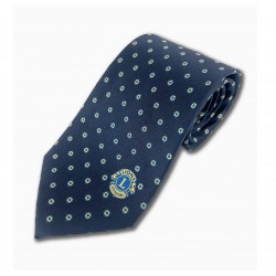 CRAVATTA SETA MOTIVO ROMBI GIALLO/BLU ROYAL LIONS INTERNATIONAL