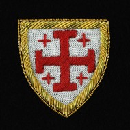 STEMMA RICAMATO PER TOCCO DA "CAVALIERE" - ORDINE DEL SANTO SEPOLCRO DI GERUSALEMME
