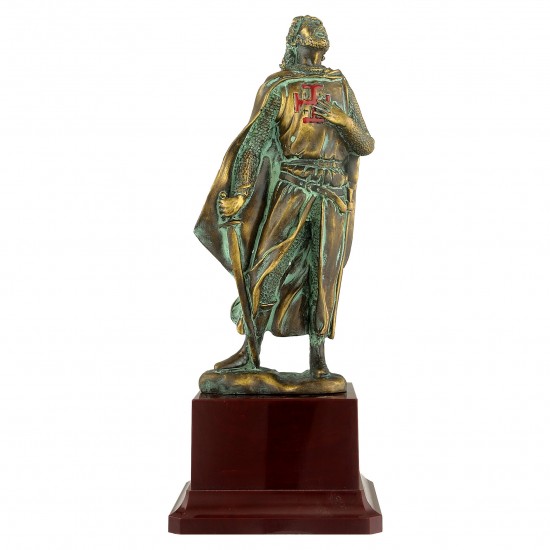 SCULTURA CAVALIERE IN PREGHIERA BRONZATA - ORDINE DEL SANTO SEPOLCRO DI GERUSALEMME