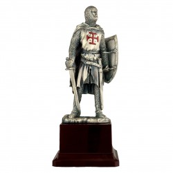 SCULTURA CAVALIERE ARGENTATA (TIPO 2) - ORDINE DEL SANTO SEPOLCRO DI GERUSALEMME
