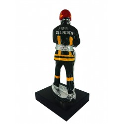 STATUINA VIGILE DEL FUOCO CASCO ROSSO h.34cm