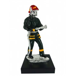 STATUINA VIGILE DEL FUOCO CASCO ROSSO h.34cm