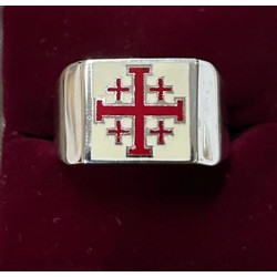 ANELLO QUADRATO IN ARGENTO 925 ORDINE DEL SANTO SEPOLCRO