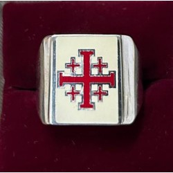 ANELLO RETTANGOLARE IN ARGENTO 925 ORDINE DEL SANTO SEPOLCRO